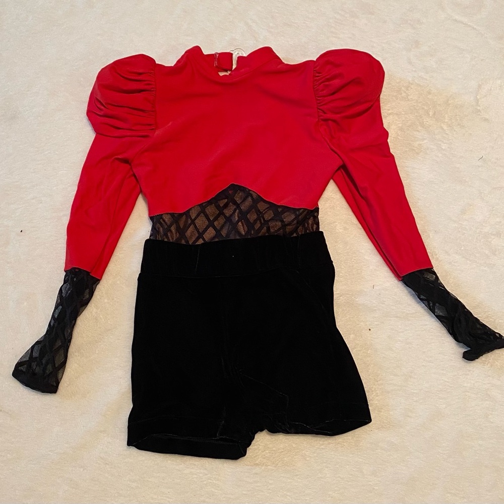 Revolution Zero to Sixty Red & Black Biketard Dance Costume